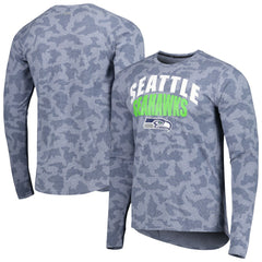 Seattle Seahawks MSX by Michael Strahan Performance Camo Long Sleeve T-Shirt - College Navy T-shirts