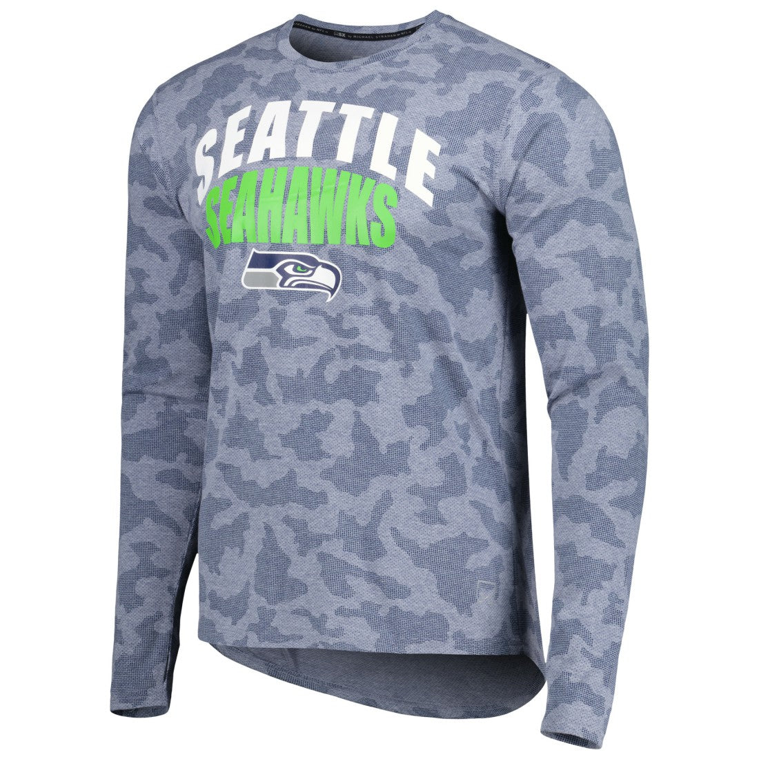 Seattle Seahawks MSX by Michael Strahan Performance Camo Long Sleeve T-Shirt - College Navy T-shirts