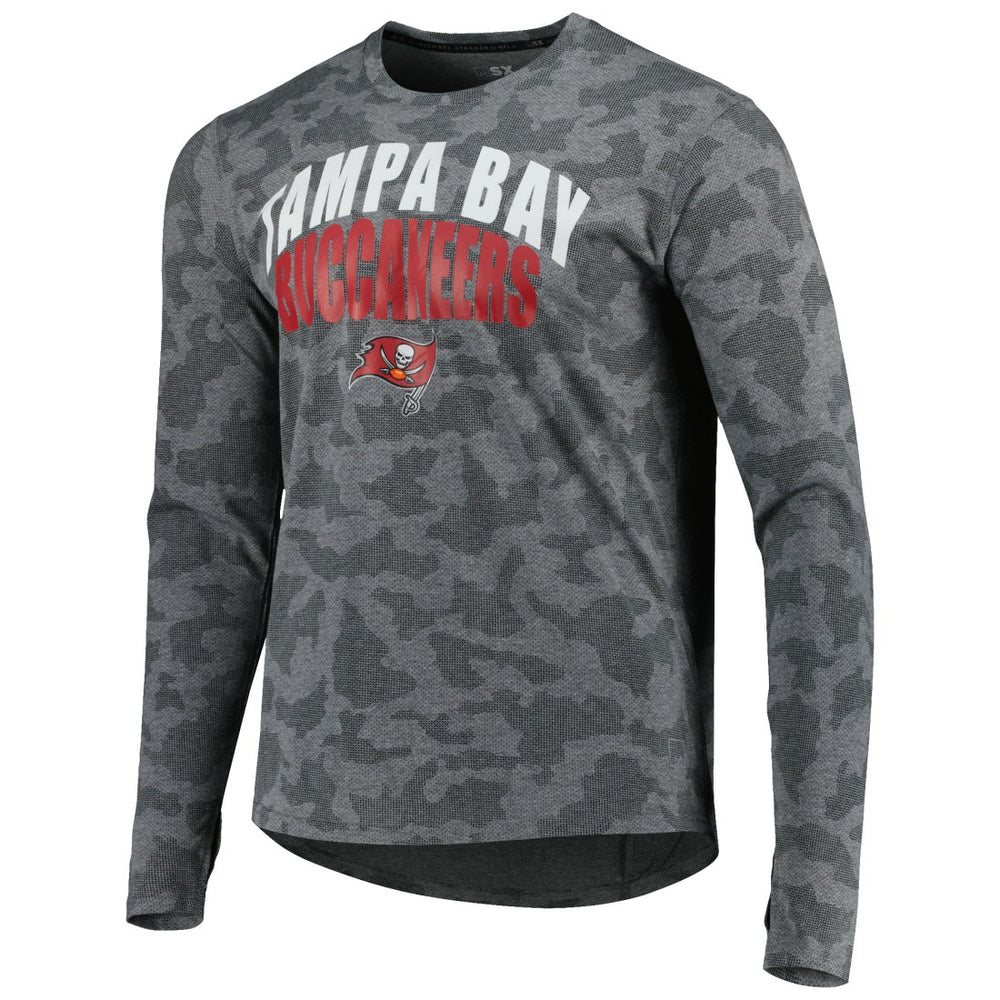 Tampa Bay Buccaneers MSX by Michael Strahan Performance Camo Long Sleeve T-Shirt - Gray T-shirts
