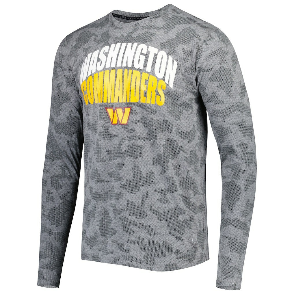 Washington Commanders MSX by Michael Strahan Performance Camo Long Sleeve T-Shirt - Black T-shirts