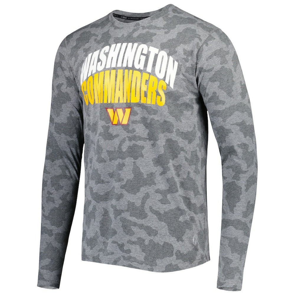 Washington Commanders MSX by Michael Strahan Performance Camo Long Sleeve T-Shirt - Black T-shirts