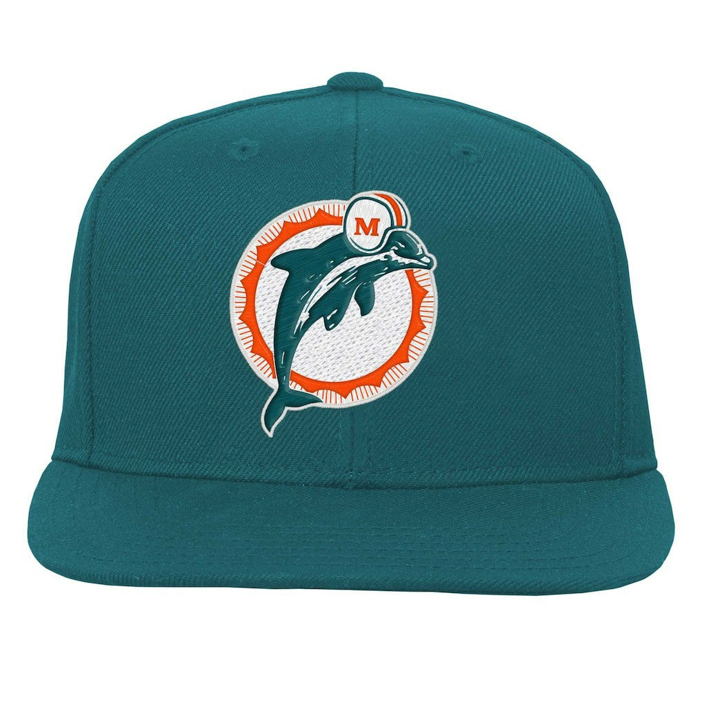 Miami Dolphins Youth Gridiron Classics Ground Snapback Hat - Aqua Hats