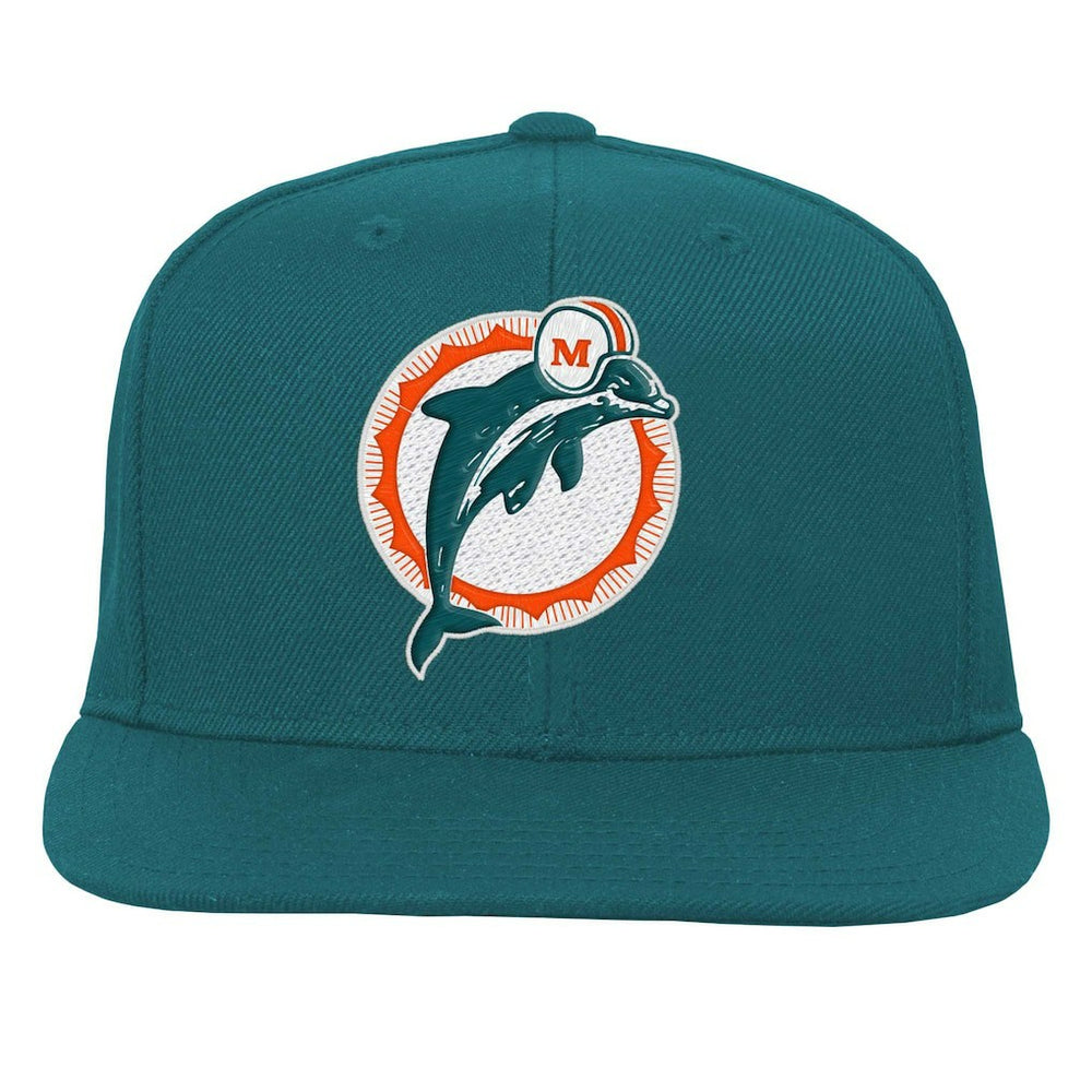 Miami Dolphins Youth Gridiron Classics Ground Snapback Hat - Aqua Hats
