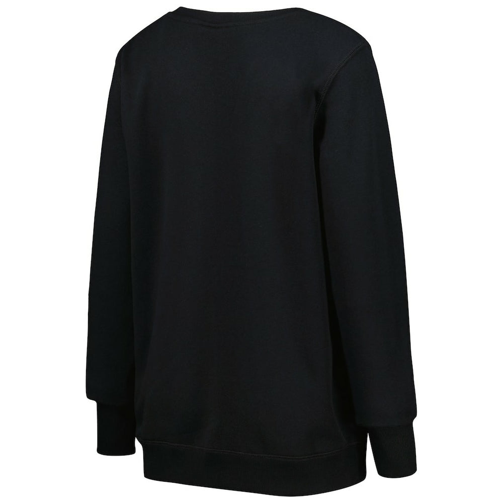 Los Angeles Rams Cuce Women's Sequin Logo V-Neck Pullover Sweatshirt - Black Pullover