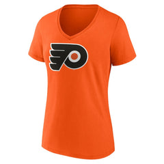 Philadelphia Flyers Fanatics Women's Primary Logo Team V-Neck T-Shirt - Orange | US 4895310