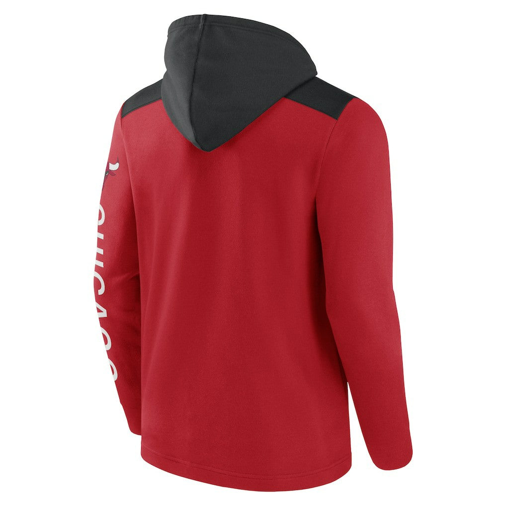 Chicago Bulls Skyhook Colorblock Full-Zip Hoodie Red/Black - Fanatics