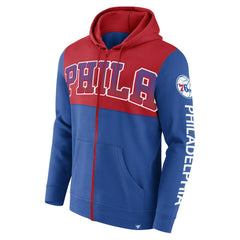 Philadelphia 76ers Skyhook Colorblock Full-Zip Hoodie Royal/Red - Fanatics