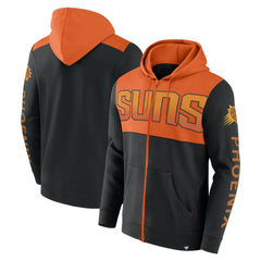 Phoenix Suns Skyhook Colorblock Full-Zip Hoodie Black/Orange - Fanatics