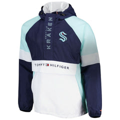 Seattle Kraken Tommy Hilfiger Raglan Half-Zip Jacket - Deep Sea Blue/White | US 4897615