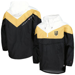 Vegas Golden Knights Tommy Hilfiger Women's Staci Half-Zip Windbreaker Jacket - Black/Gold | US 4897619