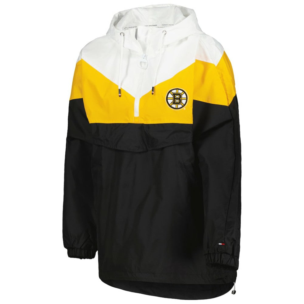 Boston Bruins Tommy Hilfiger Women's Staci Half-Zip Windbreaker Jacket - Black/Gold | US 4897620