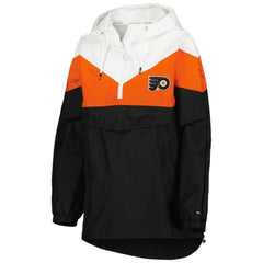 Philadelphia Flyers Tommy Hilfiger Women's Staci Half-Zip Windbreaker Jacket - Orange/Black | US 4897623