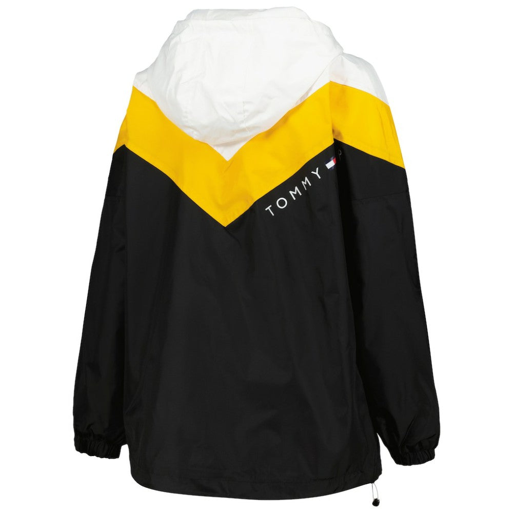 Pittsburgh Penguins Tommy Hilfiger Women's Staci Half-Zip Windbreaker Jacket - Black/Gold | US 4897625