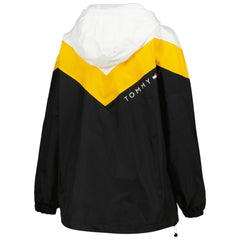 Pittsburgh Penguins Tommy Hilfiger Women's Staci Half-Zip Windbreaker Jacket - Black/Gold | US 4897625