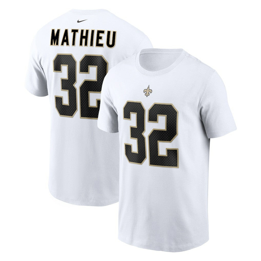 Tyrann Mathieu New Orleans Saints Player Name & Number T-Shirt - White T-shirts