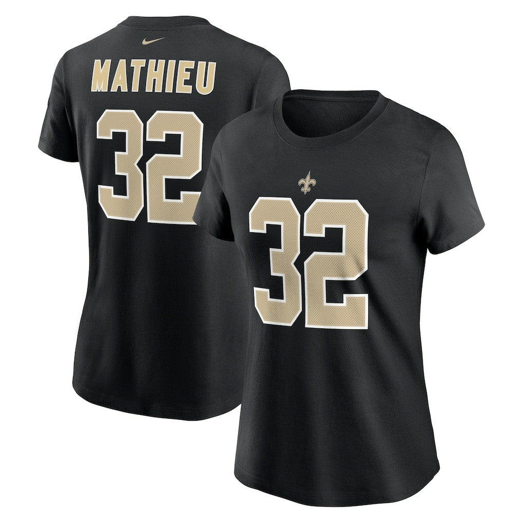 Tyrann Mathieu New Orleans Saints Women's Player Name & Number T-Shirt - Black T-shirts