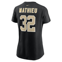 Tyrann Mathieu New Orleans Saints Women's Player Name & Number T-Shirt - Black T-shirts