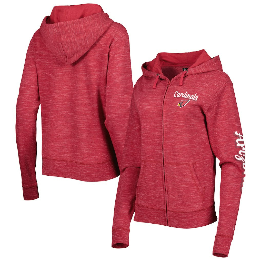 Arizona Cardinals New Era Women's Reverse Full-Zip Hoodie - Cardinal Hoodies