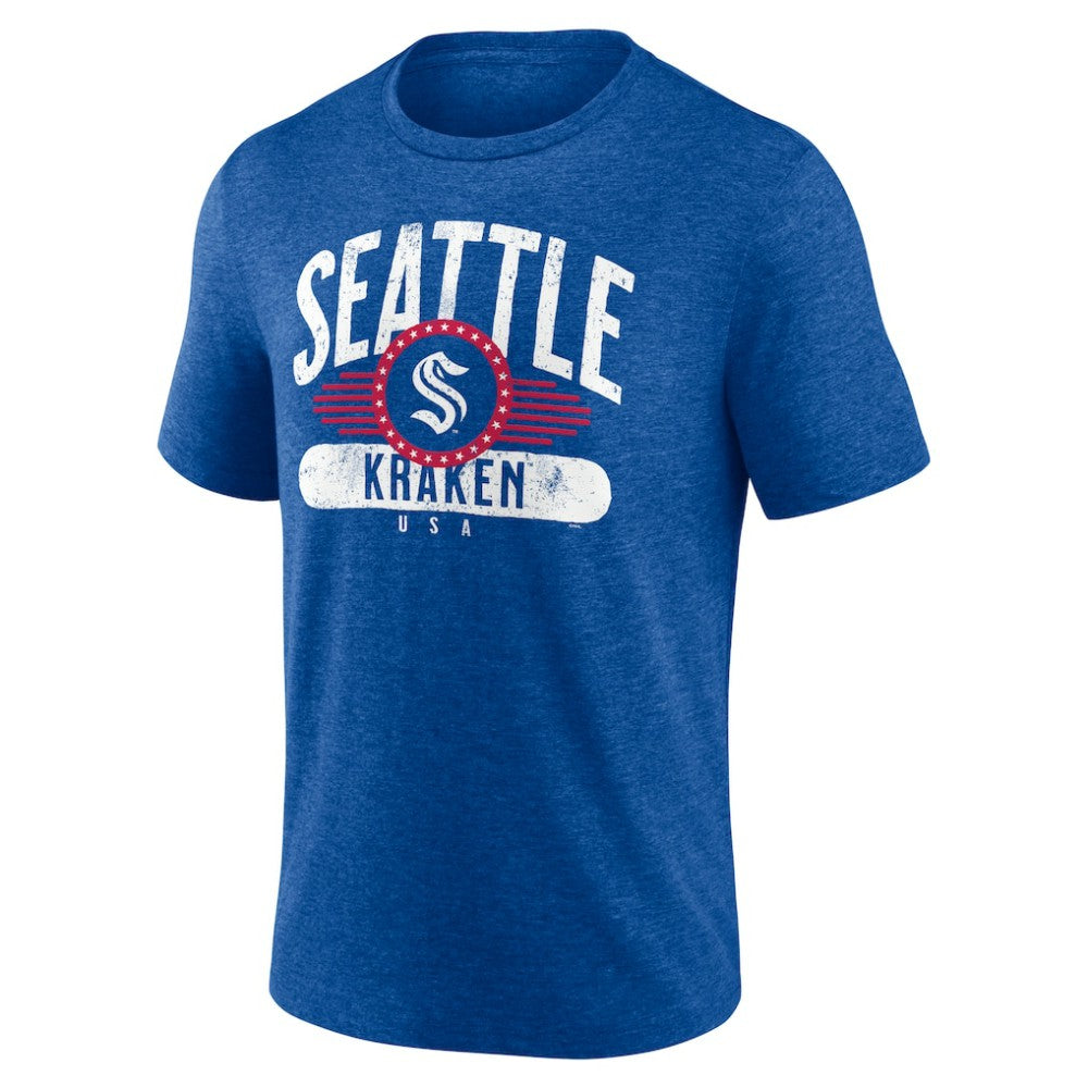 Seattle Kraken Badge of Honor Tri-Blend T-Shirt - Royal | US 4900432