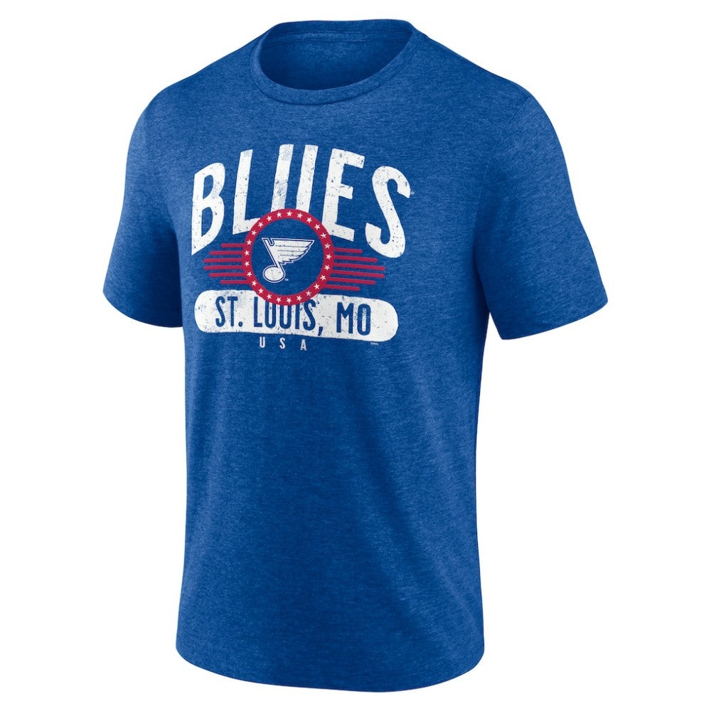 St. Louis Blues Badge of Honor Tri-Blend T-Shirt - Blue | US 4900434