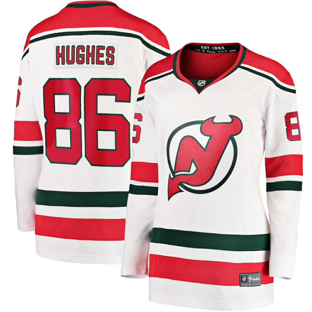 Jack Hughes New Jersey Devils Fanatics Women's Alternate Breakaway Jersey - White | US 4900873