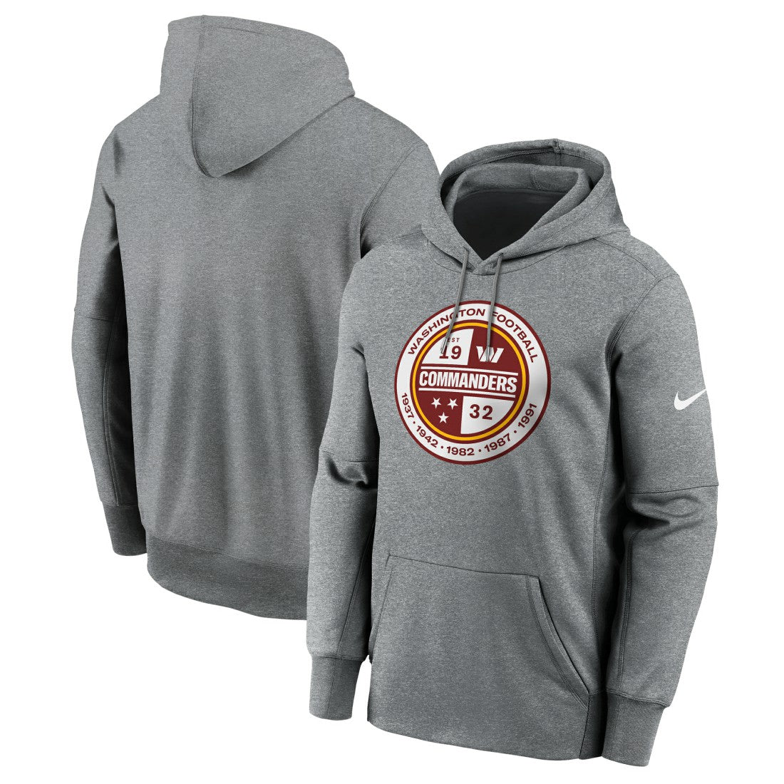 Washington Commanders Performance Pullover Hoodie - Heathered Gray Hoodies