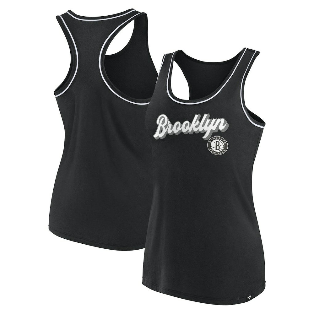 Brooklyn Nets Women's Wordmark Logo Racerback Tank Top Black - Fanatics