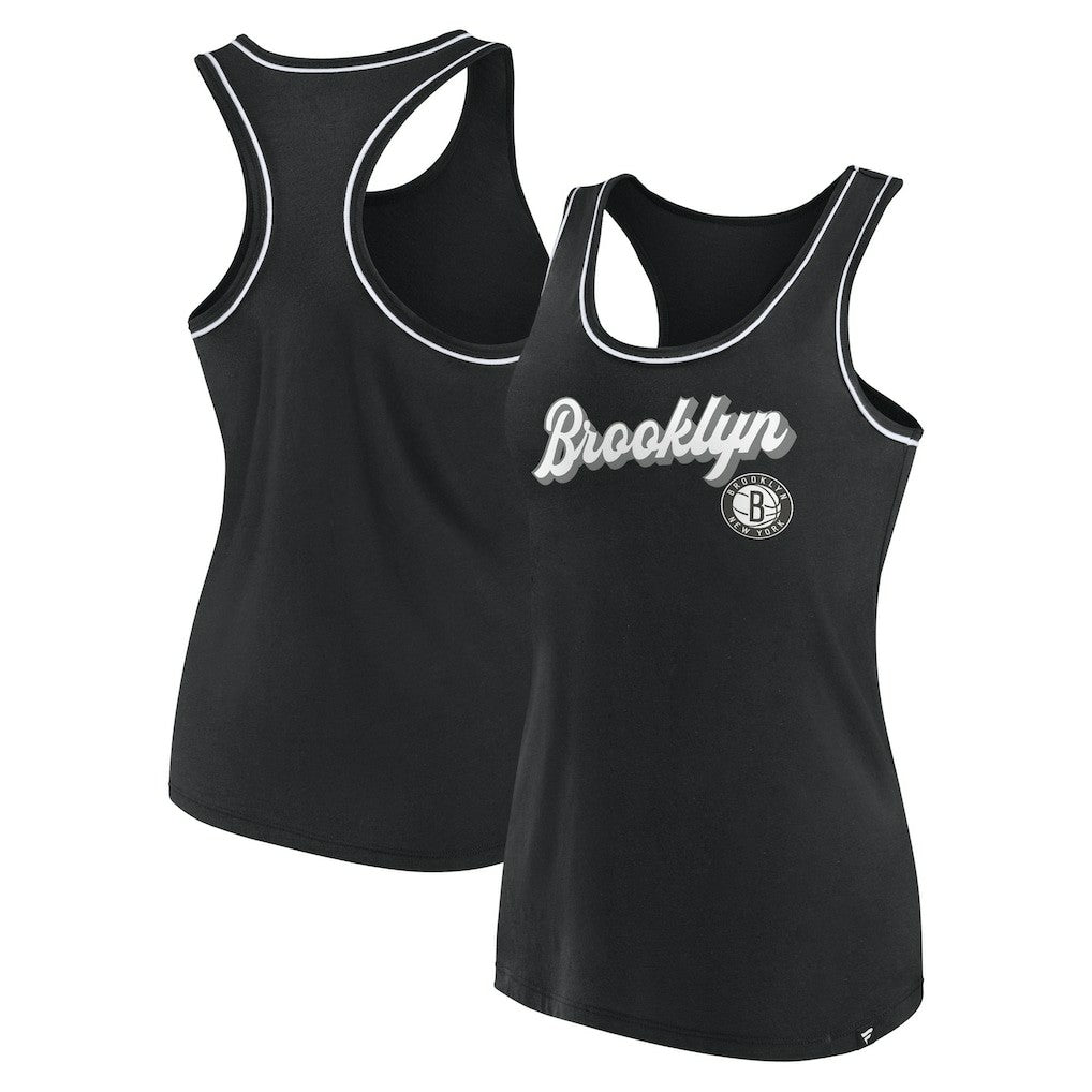 Brooklyn Nets Women's Wordmark Logo Racerback Tank Top Black - Fanatics