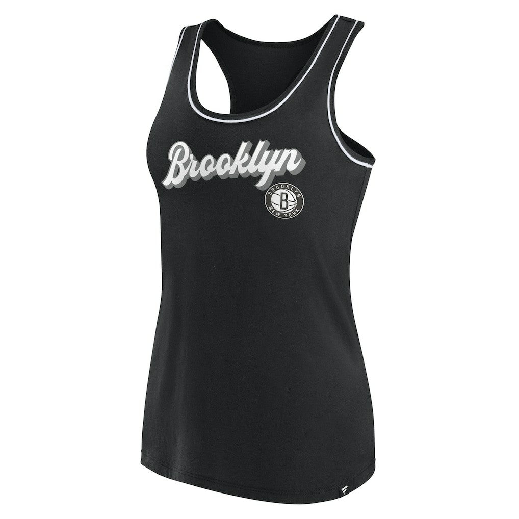 Brooklyn Nets Women's Wordmark Logo Racerback Tank Top Black - Fanatics