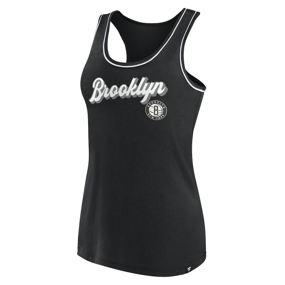 Brooklyn Nets Women's Wordmark Logo Racerback Tank Top Black - Fanatics