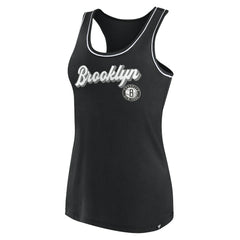 Brooklyn Nets Women's Wordmark Logo Racerback Tank Top Black - Fanatics