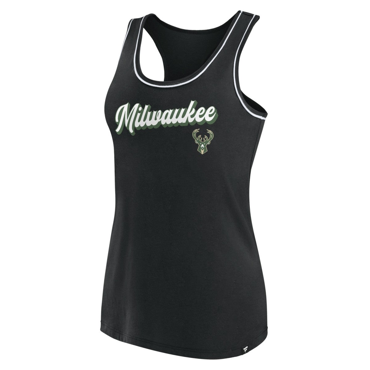 Milwaukee Bucks Women's Wordmark Logo Racerback Tank Top Black - Fanatics