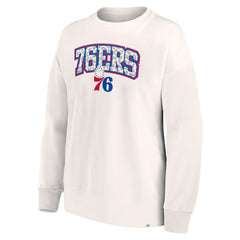 Philadelphia 76ers Women's Tonal Leopard Pullover Sweatshirt White - Fanatics
