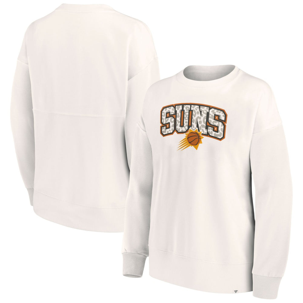 Phoenix Suns Women's Tonal Leopard Pullover Sweatshirt White - Fanatics
