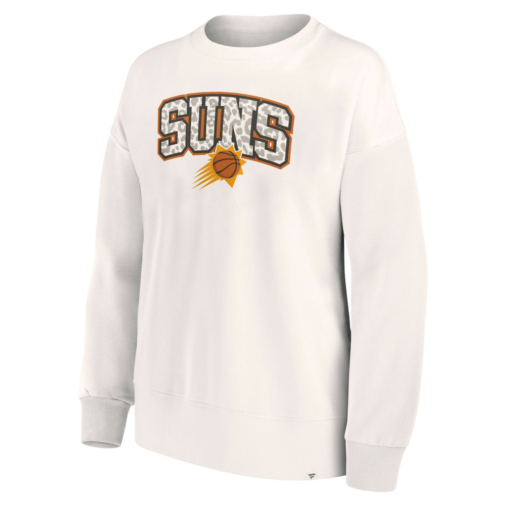 Phoenix Suns Women's Tonal Leopard Pullover Sweatshirt White - Fanatics