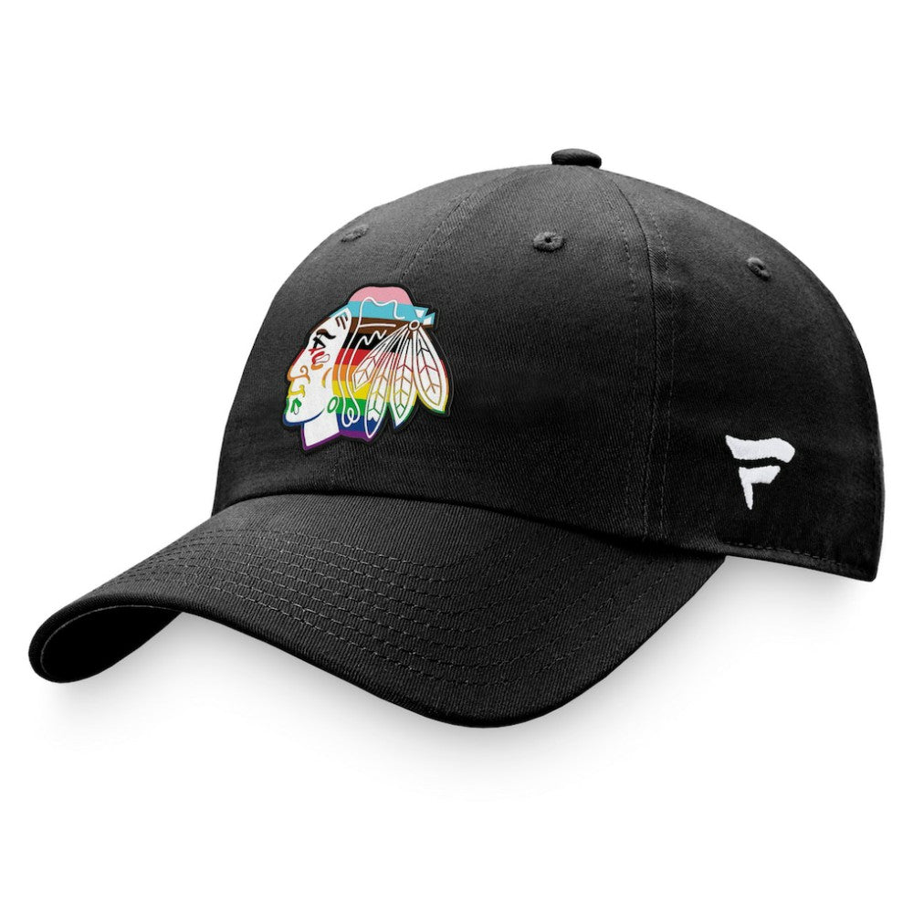 Chicago Blackhawks Fanatics Team Logo Pride Adjustable Hat - Black | US 4905358