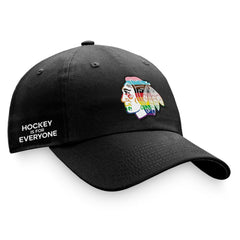 Chicago Blackhawks Fanatics Team Logo Pride Adjustable Hat - Black | US 4905358