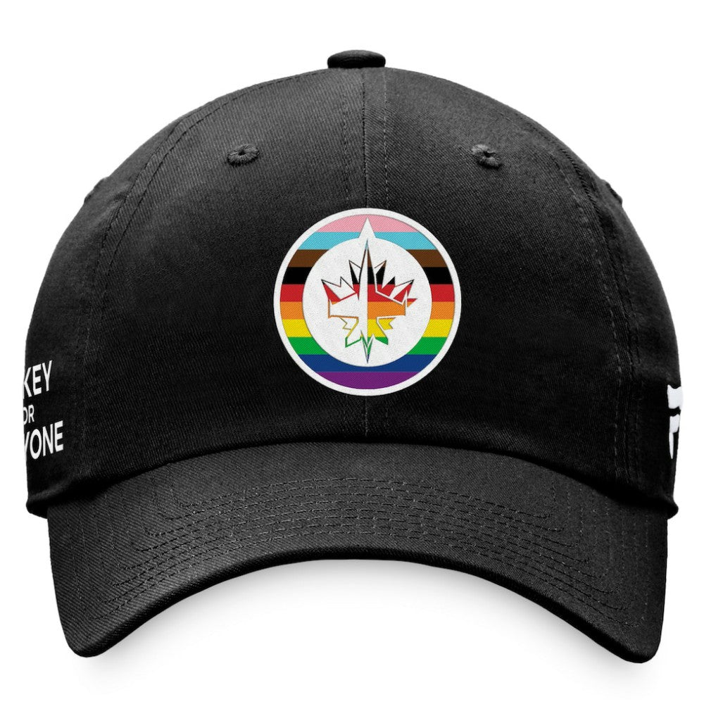 Winnipeg Jets Fanatics Team Logo Pride Adjustable Hat - Black | US 4905377