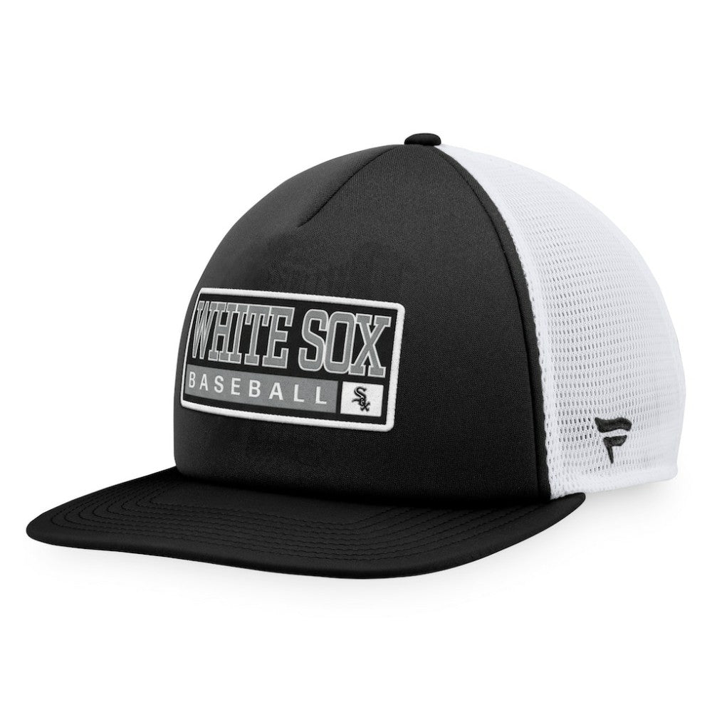 Chicago White Sox Majestic Foam Trucker Snapback Hat - Black/White Hats