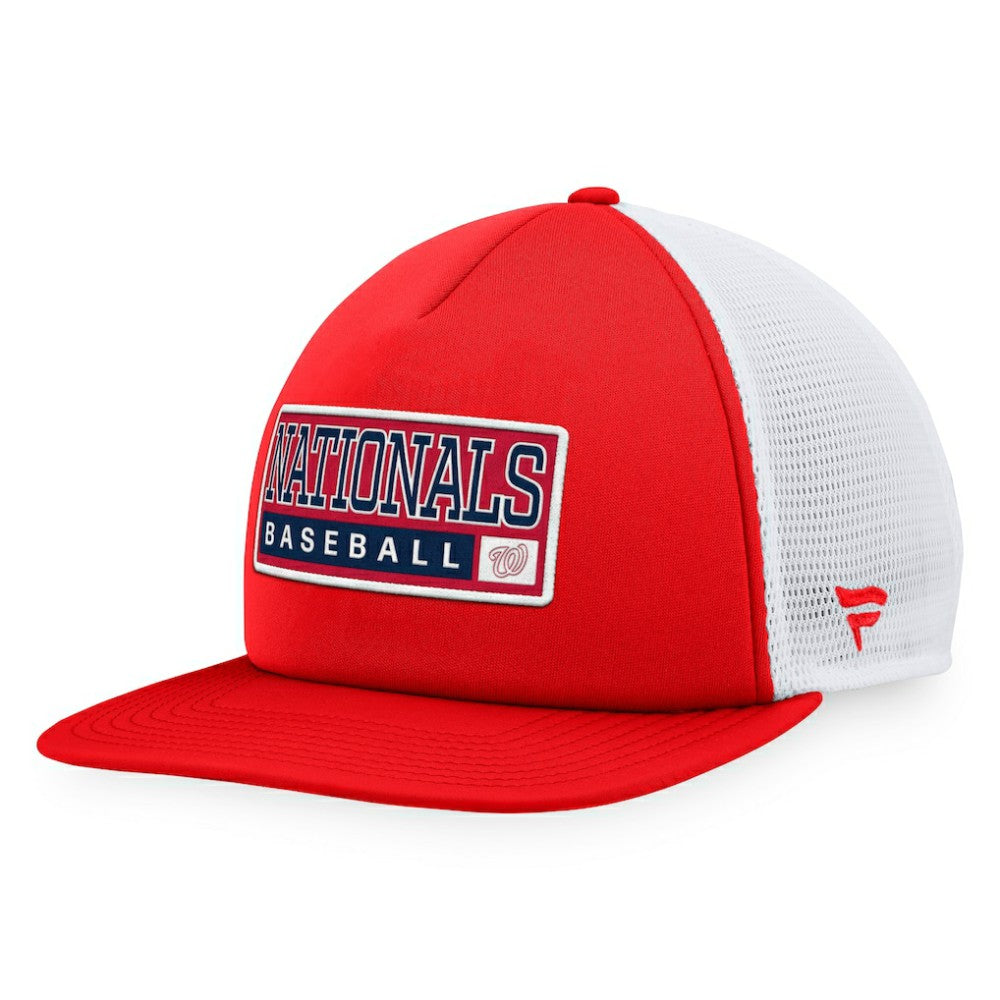 Washington Nationals Majestic Foam Trucker Snapback Hat - Red/White Hats