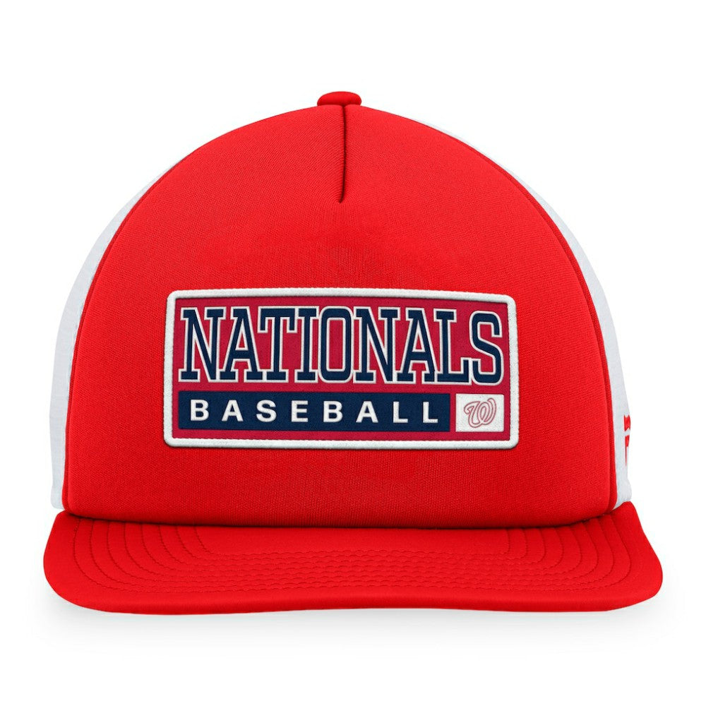 Washington Nationals Majestic Foam Trucker Snapback Hat - Red/White Hats