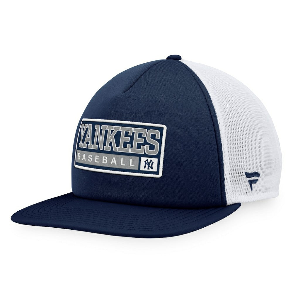 New York Yankees Majestic Foam Trucker Snapback Hat - Navy/White Hats