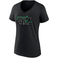 Boston Celtics Women's Hometown Collection 617 V-Neck T-Shirt Black - Fanatics