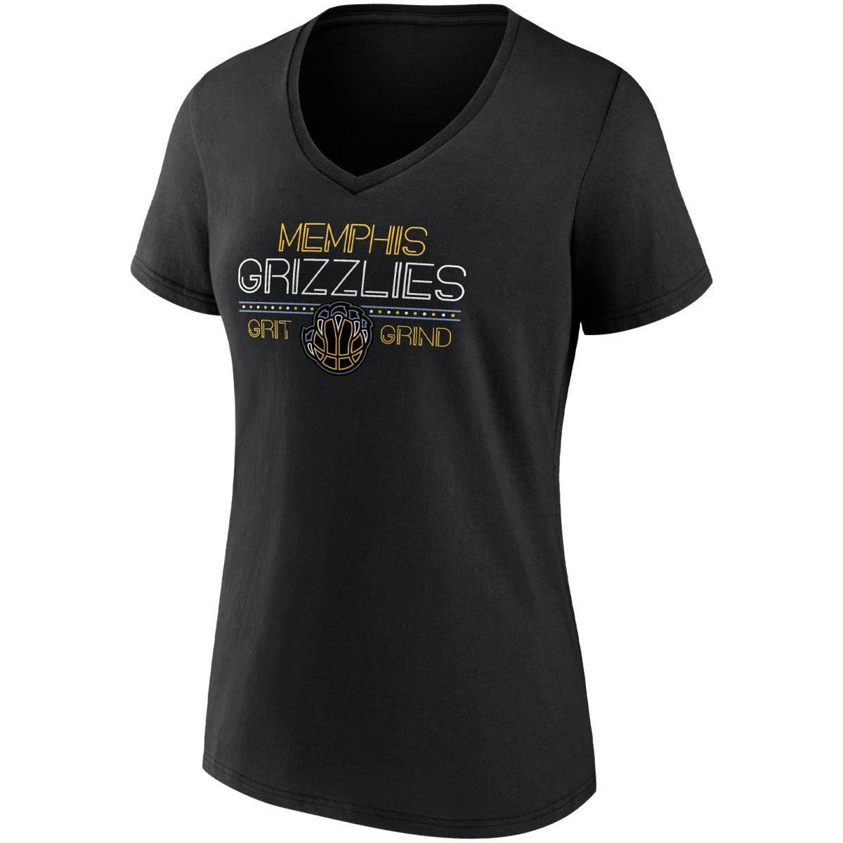 Memphis Grizzlies Women's Hometown Collection Grit Grind V-Neck T-Shirt Black - Fanatics