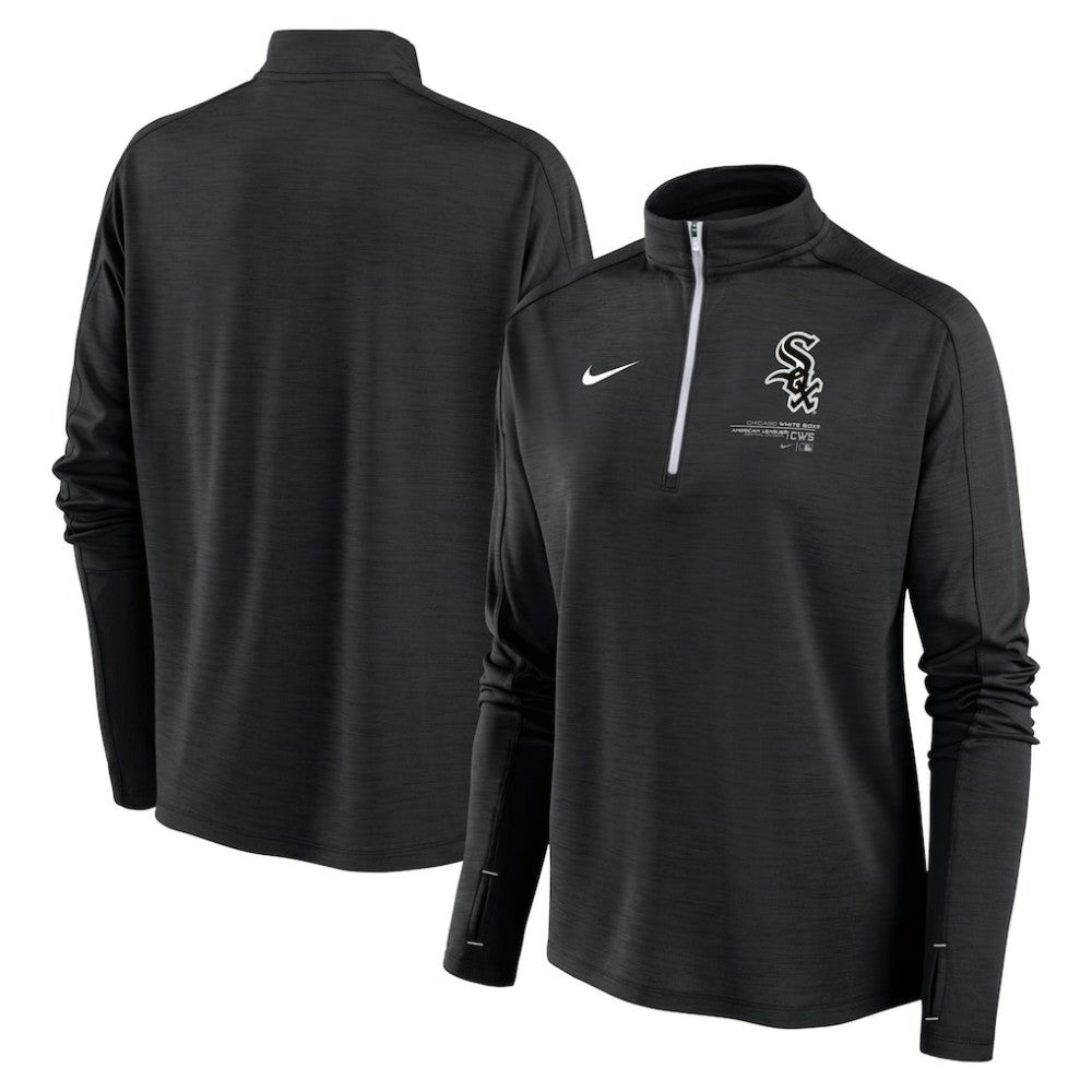 Chicago White Sox Nike Women's Pacer Quarter-Zip Top - Black Tops