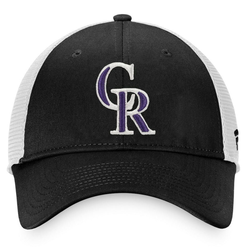 Colorado Rockies Fanatics Cooperstown Collection Core Trucker Snapback Hat - Black/White Hats