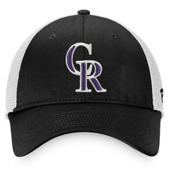 Colorado Rockies Fanatics Cooperstown Collection Core Trucker Snapback Hat - Black/White Hats