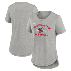 Washington Nationals Nike Women's Hot Prospect Tri-Blend T-Shirt - Heather Gray T-shirts