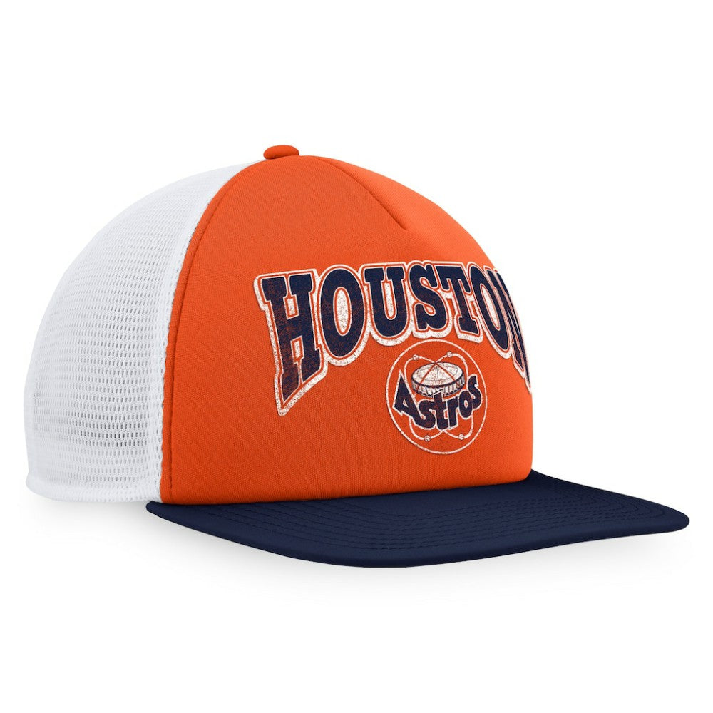 Houston Astros Fanatics Heritage Foam Front Trucker Snapback Hat - Orange/Navy Hats