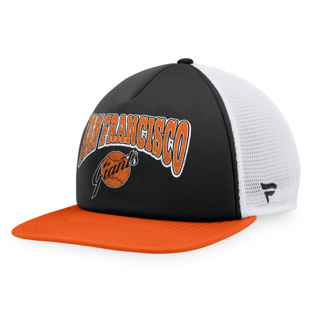 San Francisco Giants Fanatics Heritage Foam Front Trucker Snapback Hat - Black/Orange Hats